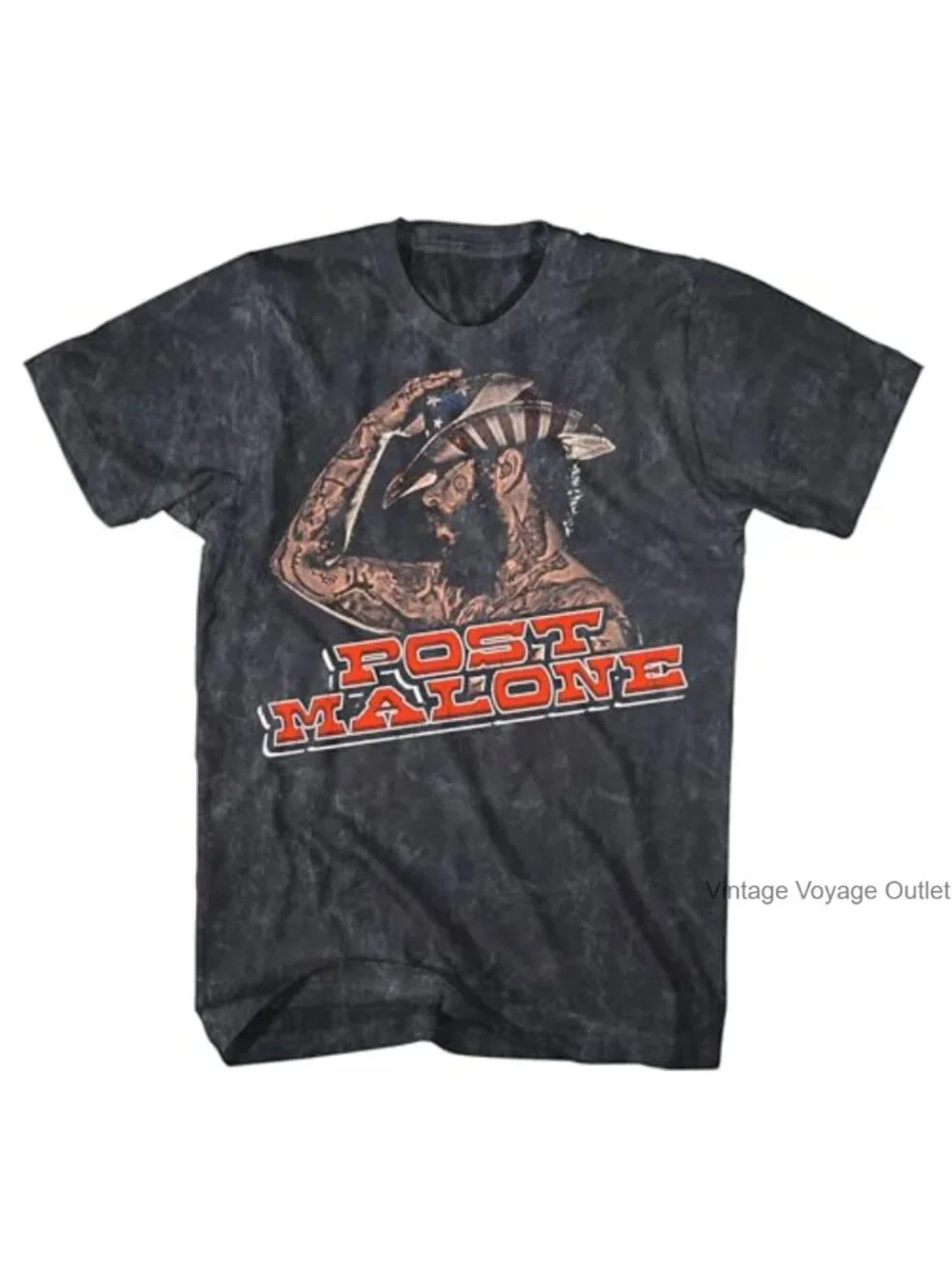 Official Post Malone Graphic Tee - 100% Cotton Mineral Wash Crew Neck Unisex